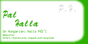 pal halla business card